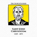 Saint John Chrysostom 349 Ã¢â¬â 407, Archbishop of Constantinople, was an important Early Church Father. Royalty Free Stock Photo